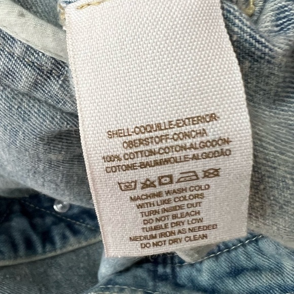 Free People Rare Denim Studded Distressed Vest Coastal Cowgirl Size M Festival - Picture 6 of 8